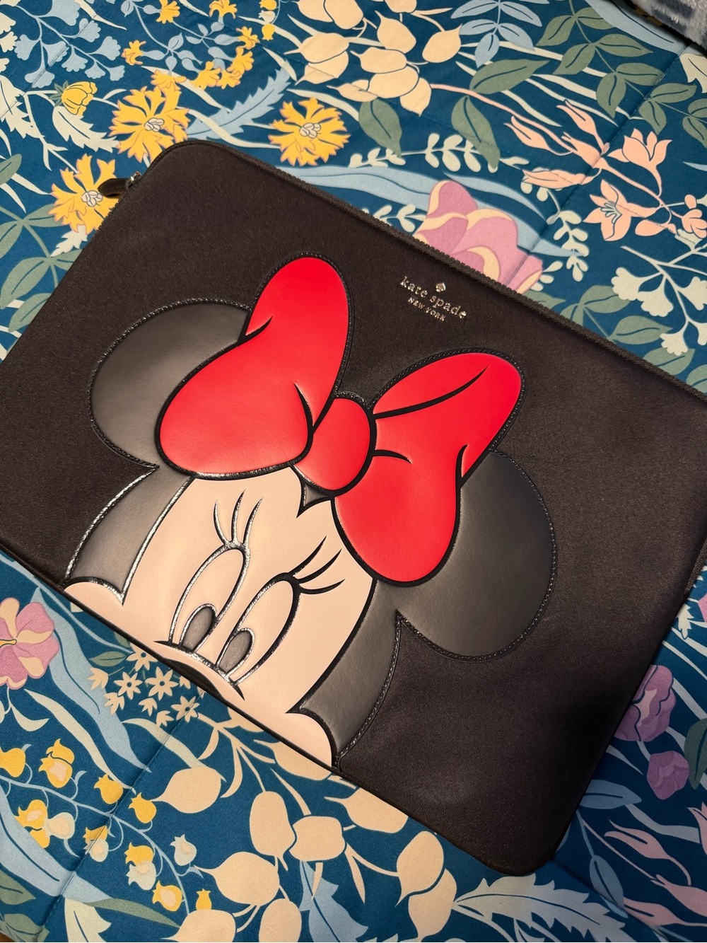 kate spade Black Minnie Mouse Laptop Pouch with Red Bow
